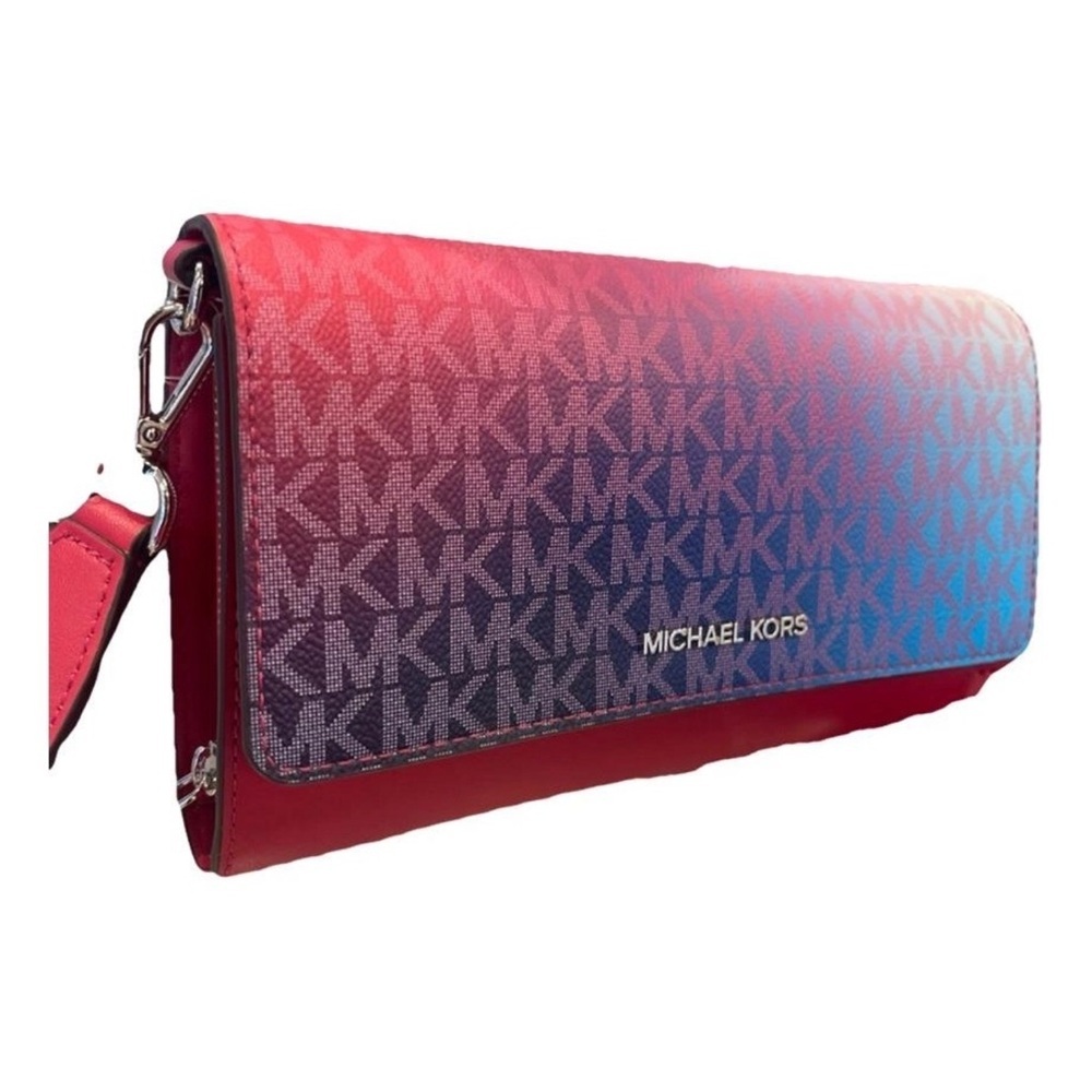 MICHAEL KORS Jet Set Lg Ombré Signature Logo Crossbody
Dark Raspberry Multi 
NWT